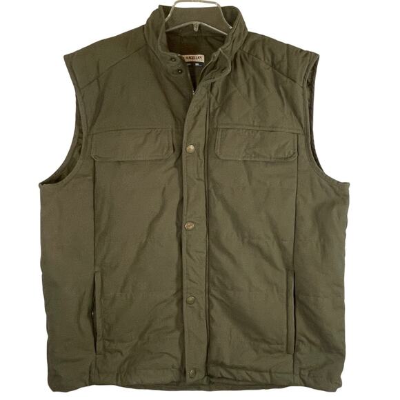 Magellan Outdoors Puffer Hunt Fishing Vest Coat Mens 2XL Olive Green Classic Fit - Picture 1 of 14